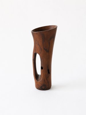Vintage Monoxyle Hardwood Vase by Alexandre Noll, 1970s — view 4