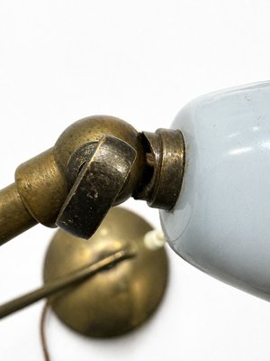 Vintage Italian Brass and Powder Blue Aluminum Table Lamps from Stilnovo, 1950s, Set of 2 — view 7