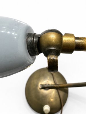 Vintage Italian Brass and Powder Blue Aluminum Table Lamps from Stilnovo, 1950s, Set of 2 — view 6