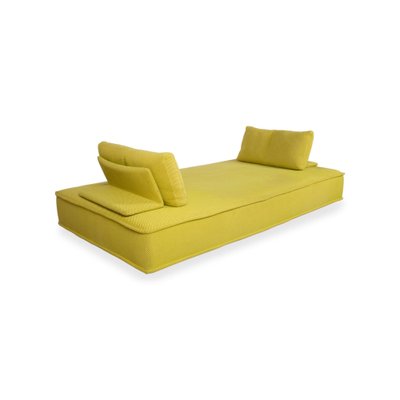 Escapade Fabric Three-Seater Yellow Green Sofa by Roche Bobois for