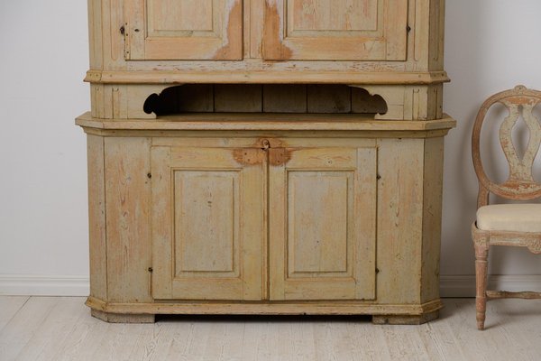Large Antique Swedish Gustavian Style Folk Art Handmade Pine