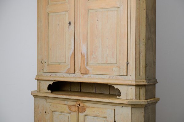 Large Antique Swedish Gustavian Style Folk Art Handmade Pine