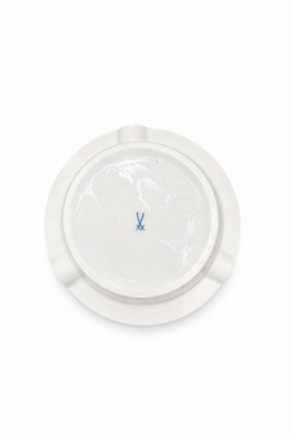Vintage Porcelain Ashtray with Blue Floral Motif & Gold Rim from Meissen, 1970s — view 3