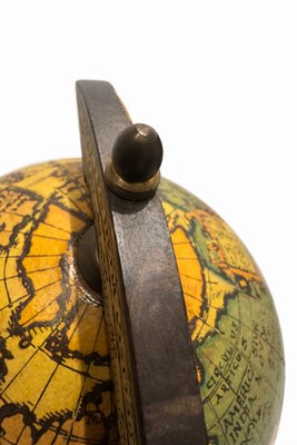 Vintage Italian Decorative Desktop Globe with Fiammato Wood Base, 1970s — view 6