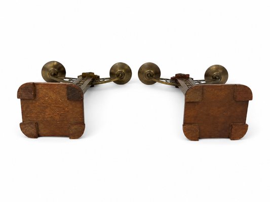 Amsterdam School · Oak and Brass Candlesticks — view 9