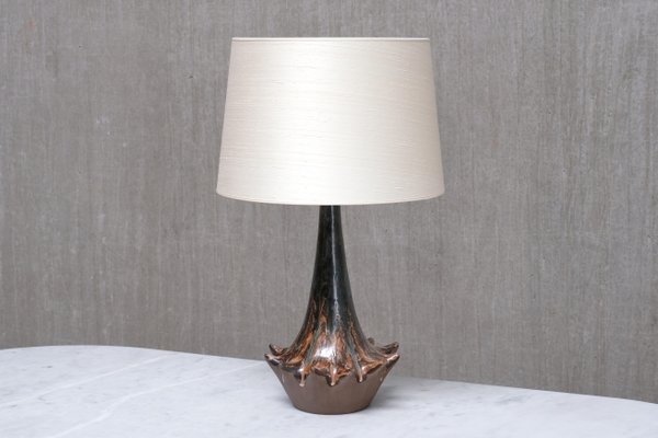 Sculptural Glazed Ceramic Table Lamp from Niels Preben Larsen