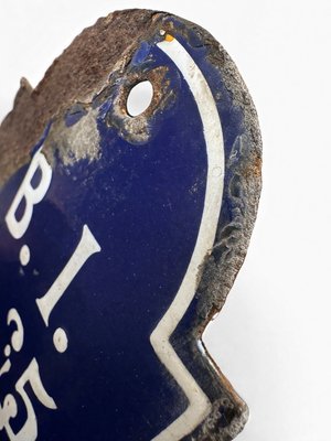 Vintage Belgian Industrial Enameled Metal Signs, 1940s, Set of 3 — view 6