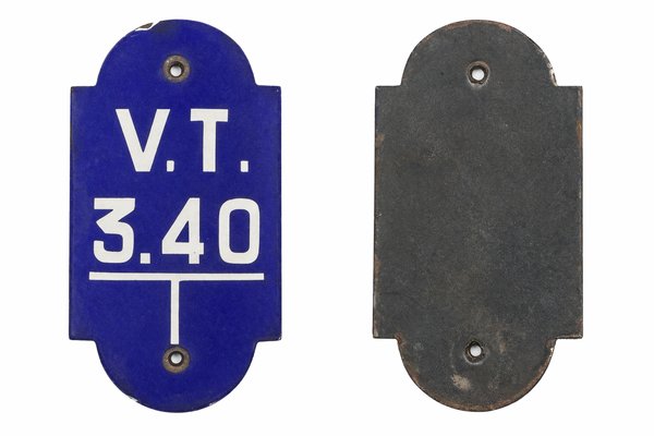 Vintage Belgian Industrial Enameled Metal Signs, 1940s, Set of 3 — view 5