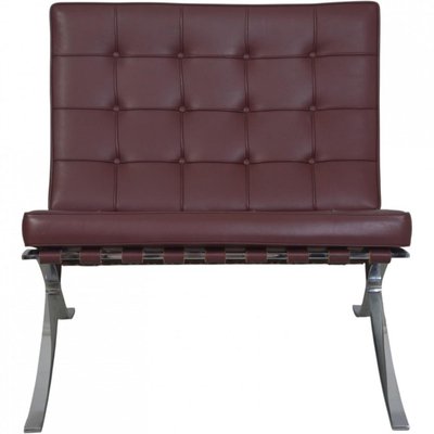Barcelona Chair in Burgundy Leather by Ludwig Mies van der Rohe