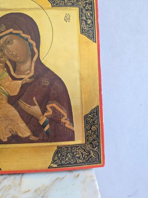 Russian Icon of the Virgin and Child, 19th Century, Painting for