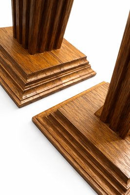 Art Deco Oak Candlesticks with Original Brass Inserts by Meubelfabriek Oisterwijk, 1930s, Set of 2 — view 6