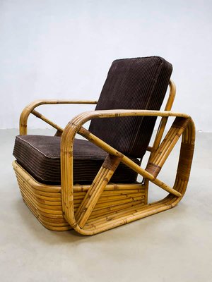 Vintage Rattan Lounge Chair By Paul Frankl 1940s For Sale At Pamono