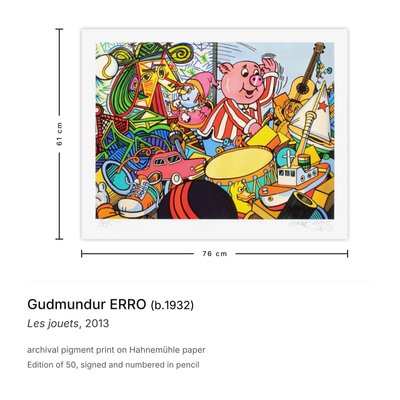 Gudmundur Erro, Les jouets, 2013, Archival Pigment Print for sale