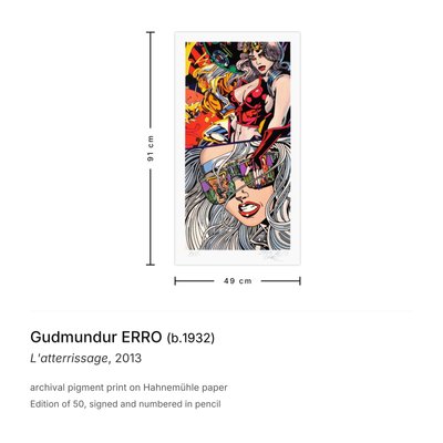 アート・デザイン・音楽 ERRO  Gudmundur Erro Gudmundur Erro, Latterrissage, 2013, Archival Pigment Print for