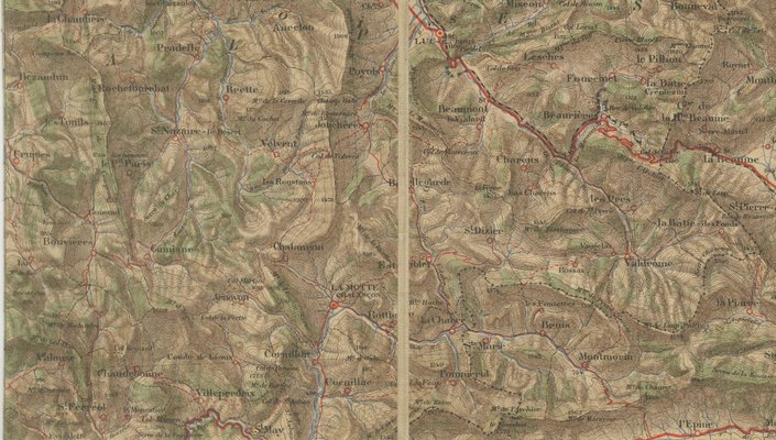 Antique French Alps Map of Albertville & Briançon by Edward