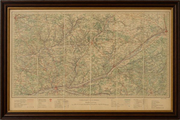 Antique French Folding Map of Tours by Le Mans & Chartres, 1902