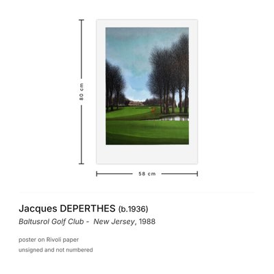 Baltusrol Golf Club Poster by Jacques Deperthes, New Jersey, 1988