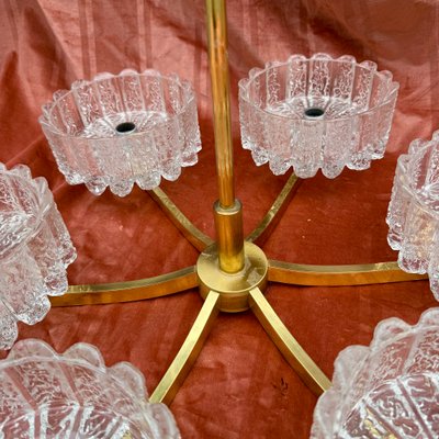 Vintage Icicle Glass Hanging Lamp from Doria Leuchten, 1960s for