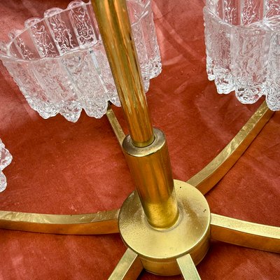 Vintage Icicle Glass Hanging Lamp from Doria Leuchten, 1960s for