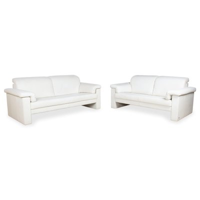 4000 Two-Seater Leather Sofa in Cream White from Rolf Benz, Set of