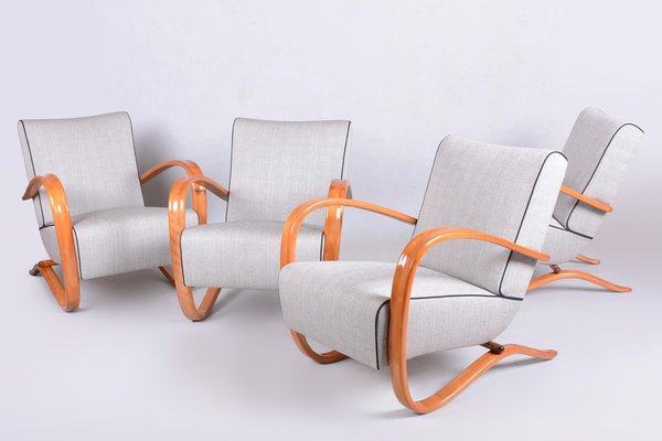 Czech Art Deco H-269 Lounge Chair attributed to J. Halabala for Up