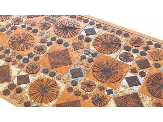 Ceramic Tile Top Coffee Table by Tue Poulsen, 1970s for sale at Pamono