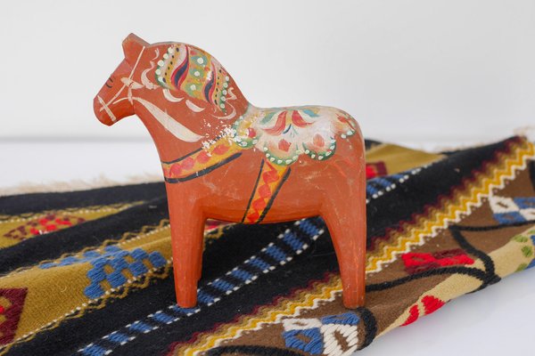 Vintage Swedish Handpainted Dala Horse by Nils Olsson, 1920s for