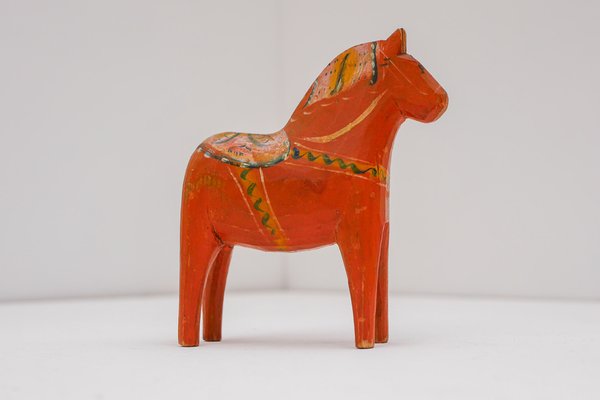 Vintage Swedish Handpainted Dala Horse by Nils Olsson, 1920s for
