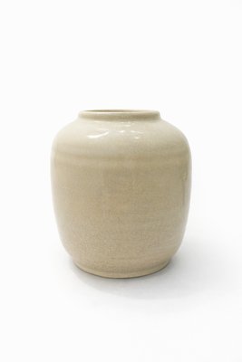 Art Deco Beige Ceramic Vase by Pieter Groeneveldt, 1930 — view 1