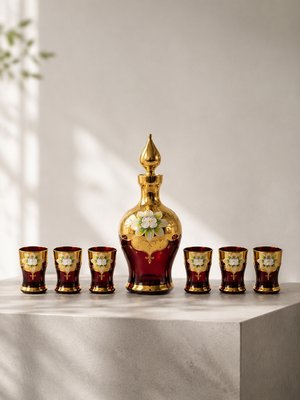 Vintage Murano Glass Liquor Service, 1980s, Set of 7 — view 2