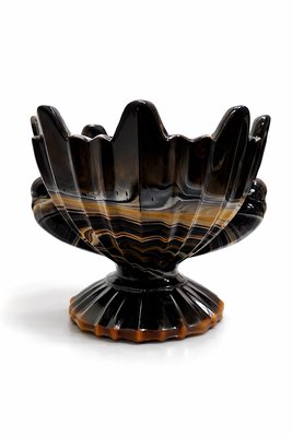 Art Deco Lithyaline Glass Centrepiece Bowl from STS Abel Zagreb, 1930s — view 1