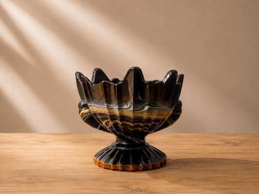 Art Deco Lithyaline Glass Centrepiece Bowl from STS Abel Zagreb, 1930s — view 2