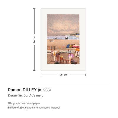 Ramon Dilley, Deauville, Bord de Mer, Lithograph for sale at Pamono