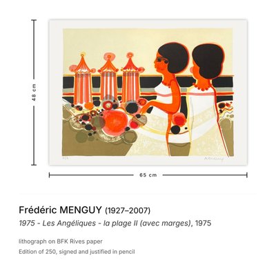 Frédéric Menguy, Les Angéliques - Beach II, 1975, Lithograph for