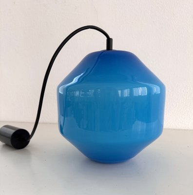 Italian Murano Glass Pendant Light in Blue by Vistosi, 1970s for