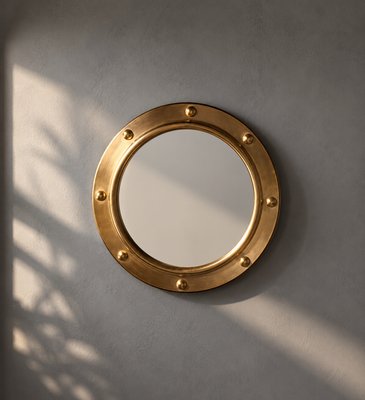 Peerage England Brass Porthole Mirror, 1950 — view 2