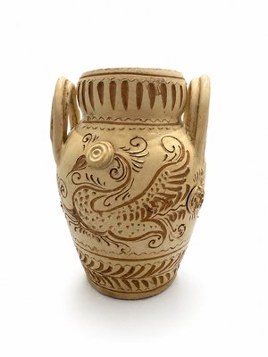 Mid-Century Modern Sgraffito Griffin Amphora Vase by Fratelli Fanciullacci, 1950 — view 1