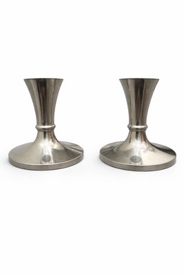 Model 2729 Pewter Candlesticks by Just Andersen, Denmark, 1940s, Set of 2 — view 1