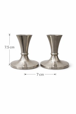 Model 2729 Pewter Candlesticks by Just Andersen, Denmark, 1940s, Set of 2 — view 3
