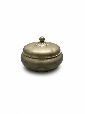 Art Deco MT Metal Alloy Circular Box by Just Andersen for Gab, 1930s — view 1