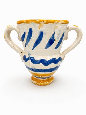 Antique Southern Italian Glazed Majolica Bi-Handled Jug, 1890s — view 5