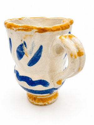 Antique Southern Italian Glazed Majolica Bi-Handled Jug, 1890s — view 4