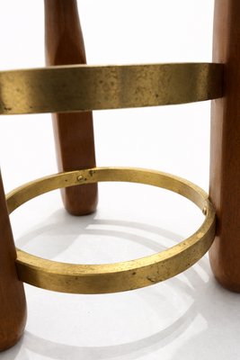 Mid-Century Modern Scandinavian Teak and Brass Circular Candleholder, 1960 — view 6