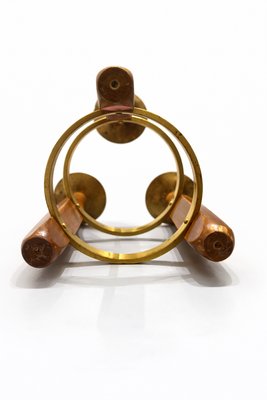 Mid-Century Modern Scandinavian Teak and Brass Circular Candleholder, 1960 — view 7