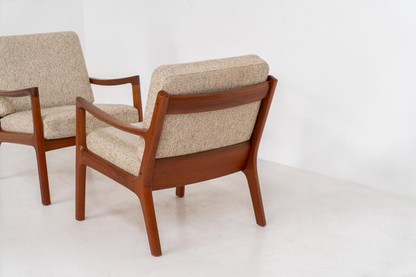 Senator Easy Chairs by Ole Wanscher for France & Son, Set of 2 for