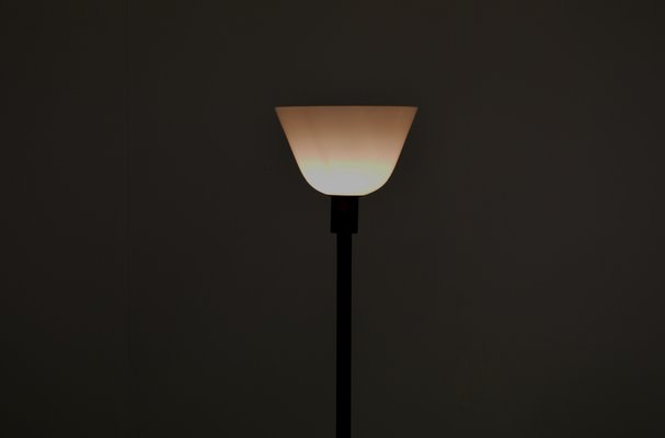 Brass Glass Uplight Floor Lamp 1940s, Glass Bowl Floor Lamp Shades