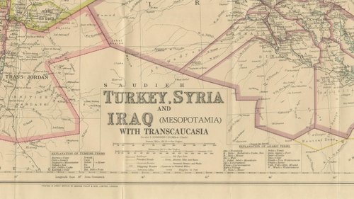PHILIPS AUTHENTIC IMPERIAL MAPS イラン・イラク Philips Imperial Map of Turkey with Syria and Iraq and