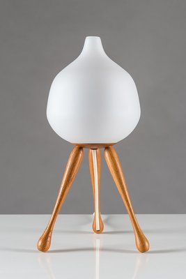 oak and glass lamp table