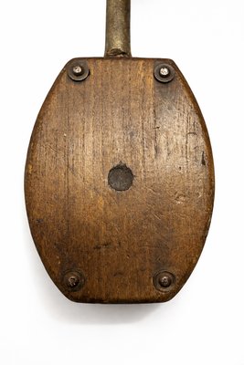 Industrial Ash and Iron Double Pulley Block Maritime Sculpture, 1930s — view 5