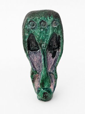 French Brutalist Ceramic Totem Sculpture, 1970s — view 1